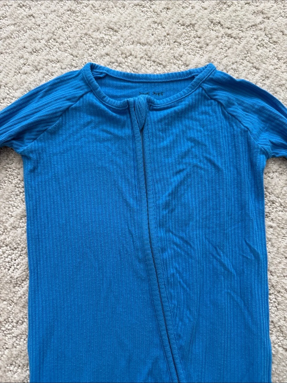 Little Sleepies Cobalt Blue Ribbed Zippy